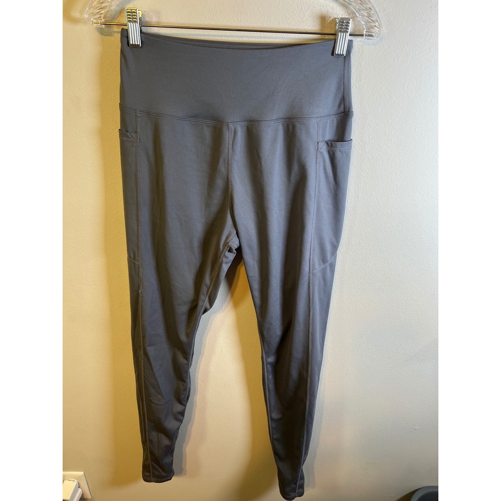 Spaceviking Womens Leggings High Rise Side Pockets Gray Size L